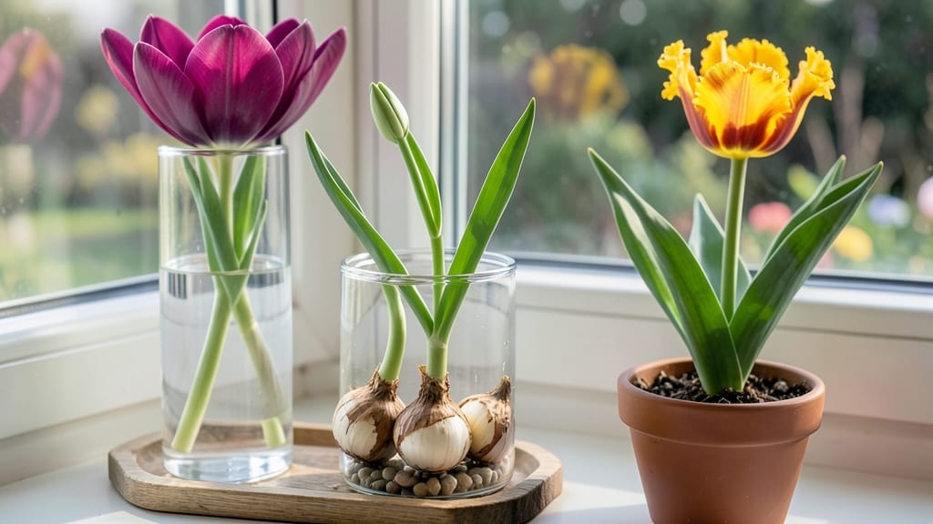 Growing Tulips Indoors in Glass Vases: Long-Lasting Blooms Without Sunlight Struggles