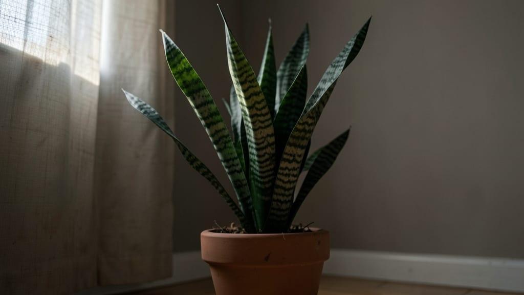 Snake Plant Thrives in Low Light