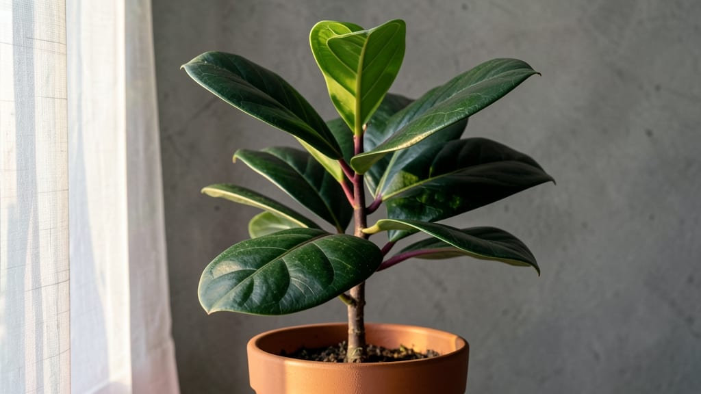 Rubber Plant Grows Slowly and Strongly