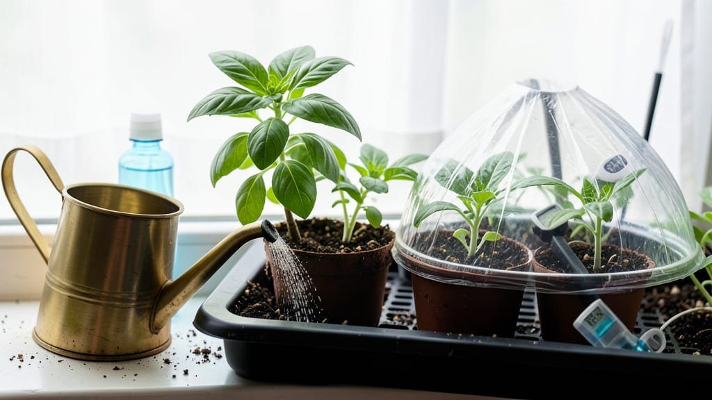 How to Water Seedlings Indoors: Mist-and-Drain Method for Strong Roots