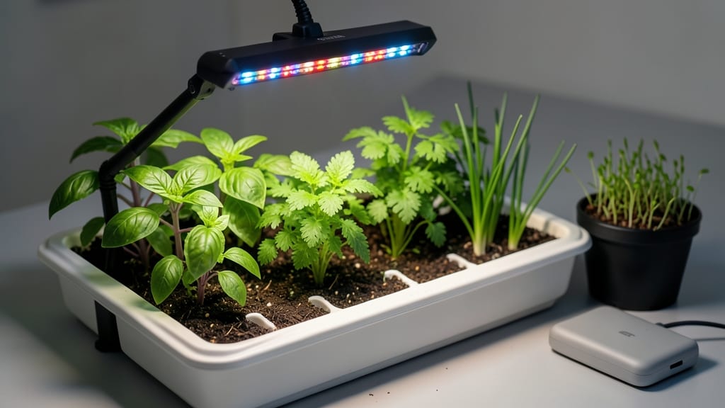 Battery Grow Lights for Indoor Plants: Year-Round Leafy Greens in Tiny Spaces